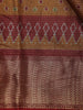 Mustard Pochampally Ikat Design Cotton Saree with Zari Border