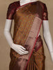 Mustard Pochampally Ikat Design Cotton Saree with Zari Border