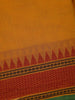 Mustard Yellow Cotton Saree with Tribal Woven Border - Diadem