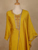 Yellow Embroidered Semi Silk Salwar Suit - Diadem