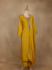 Yellow Embroidered Semi Silk Salwar Suit - Diadem