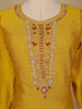 Yellow Embroidered Semi Silk Salwar Suit - Diadem