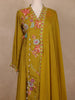 Mustard Yellow Floral Crepe Salwar Suit – Lightweight Festive & Casual Wear - Diadem