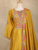 Mustard Yellow Floral Design Georgette Palazzo Salwar Suit - Diadem