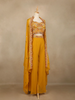 Mustard Yellow Floral Design Georgette Palazzo Salwar Suit - Diadem