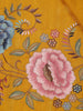 Mustard Yellow Floral Embroidered Design Tussar Saree