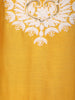 Mustard Yellow Floral Embroidered Design Cotton Kurti