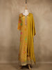Mustard Yellow Floral Printed Design Crepe Gown