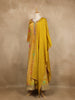 Mustard Yellow Floral Printed Design Crepe Gown