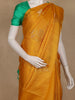 Mustard Yellow Floral Woven Soft Silk Saree