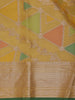 Mustard Yellow Geometric Printed Design Tissue Silk Saree