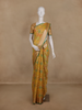Mustard Yellow Geometric Printed Design Tissue Silk Saree
