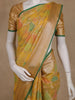 Mustard Yellow Geometric Printed Design Tissue Silk Saree