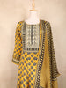 Mustard Yellow Kashmiri Floral Printed Design Crepe Straight Cut Salwar Suit with Dupatta