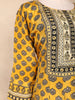 Mustard Yellow Kashmiri Floral Printed Design Crepe Straight Cut Salwar Suit with Dupatta