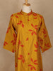 Mustard Yellow Leaf Design Printed Cotton Kurti - Diadem