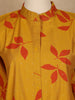 Mustard Yellow Leaf Design Printed Cotton Kurti - Diadem