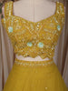 Mustard Yellow Sequin Embroidered Design Net Lehenga with Dupatta