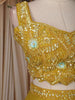 Mustard Yellow Sequin Embroidered Design Net Lehenga with Dupatta