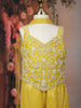 Mustard Yellow Sequins Embroidered Design Georgette Kids Palazzo Suit