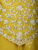 Mustard Yellow Sequins Embroidered Design Georgette Kids Palazzo Suit