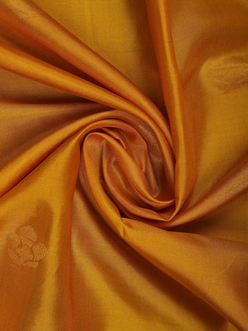 Mustard Yellow Solid Design Gold Zari Woven Soft Silk Saree - Diadem