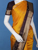 Mustard Yellow Solid Design Gold Zari Woven Soft Silk Saree - Diadem