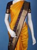 Mustard Yellow Solid Design Gold Zari Woven Soft Silk Saree - Diadem