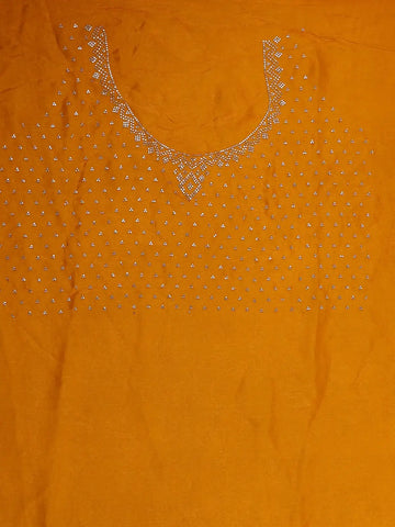 Mustard Yellow Stone Designed Georgette Fancy Saree - Diadem
