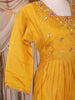 Mustard Yellow Thread and Sequin Embroidered Design Cotton Anarkali Salwar Suit