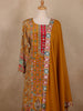 Mustard Yellow Floral Designed Semi Silk Salwar Suit - Diadem