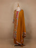 Mustard Yellow Floral Designed Semi Silk Salwar Suit - Diadem