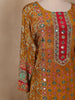 Mustard Yellow Floral Designed Semi Silk Salwar Suit - Diadem