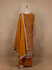 Mustard Yellow Floral Designed Semi Silk Salwar Suit - Diadem