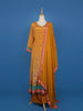 Mustard Yellow Floral Design Cotton Salwar Suit - Diadem