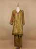 Mustard Yellow Floral Designed Tissue Silk Salwar Suit - Diadem
