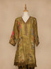 Mustard Yellow Floral Designed Tissue Silk Salwar Suit - Diadem