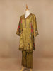 Mustard Yellow Floral Designed Tissue Silk Salwar Suit - Diadem