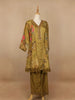 Mustard Yellow Floral Designed Tissue Silk Salwar Suit - Diadem