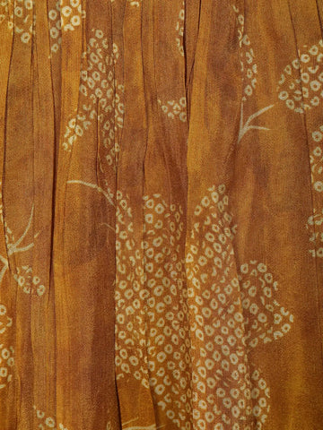 Mustard Yellow Floral Motif Bead And Printed Georgette Gown - Diadem
