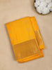 Mustard Yellow Floral Motif Pure Kanchipuram Silk Saree - Diadem