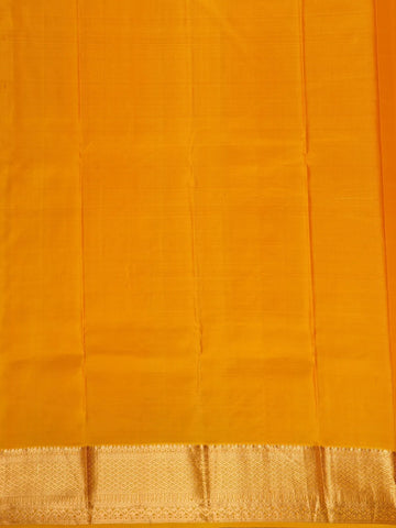 Mustard Yellow Floral Motif Pure Kanchipuram Silk Saree - Diadem