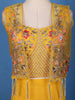 Mustard Yellow Floral Sequins Embroidery Palazzo Suit - Diadem