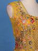 Mustard Yellow Floral Sequins Embroidery Palazzo Suit - Diadem