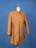 Mustard Yellow Paisley & Floral Multicolor Embroidered Jacquard Sherwani Suit - Diadem