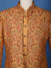 Mustard Yellow Paisley & Floral Multicolor Embroidered Jacquard Sherwani Suit - Diadem