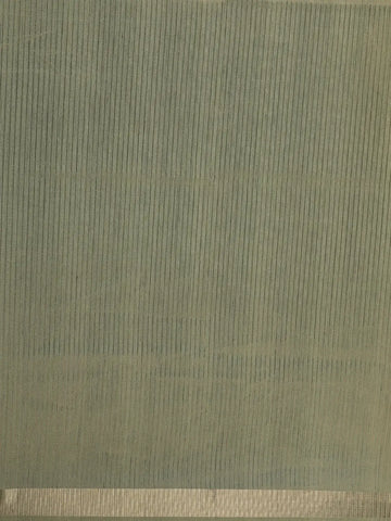 Muted Olive Green Solid Design Tussar Silk Saree - Diadem