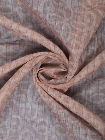 Muted Peach Floral Design Tussar Silk Saree - Diadem