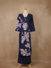 Navy Blue Abstract Printed Cotton Salwar Suit - Diadem