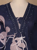 Navy Blue Abstract Printed Cotton Salwar Suit - Diadem